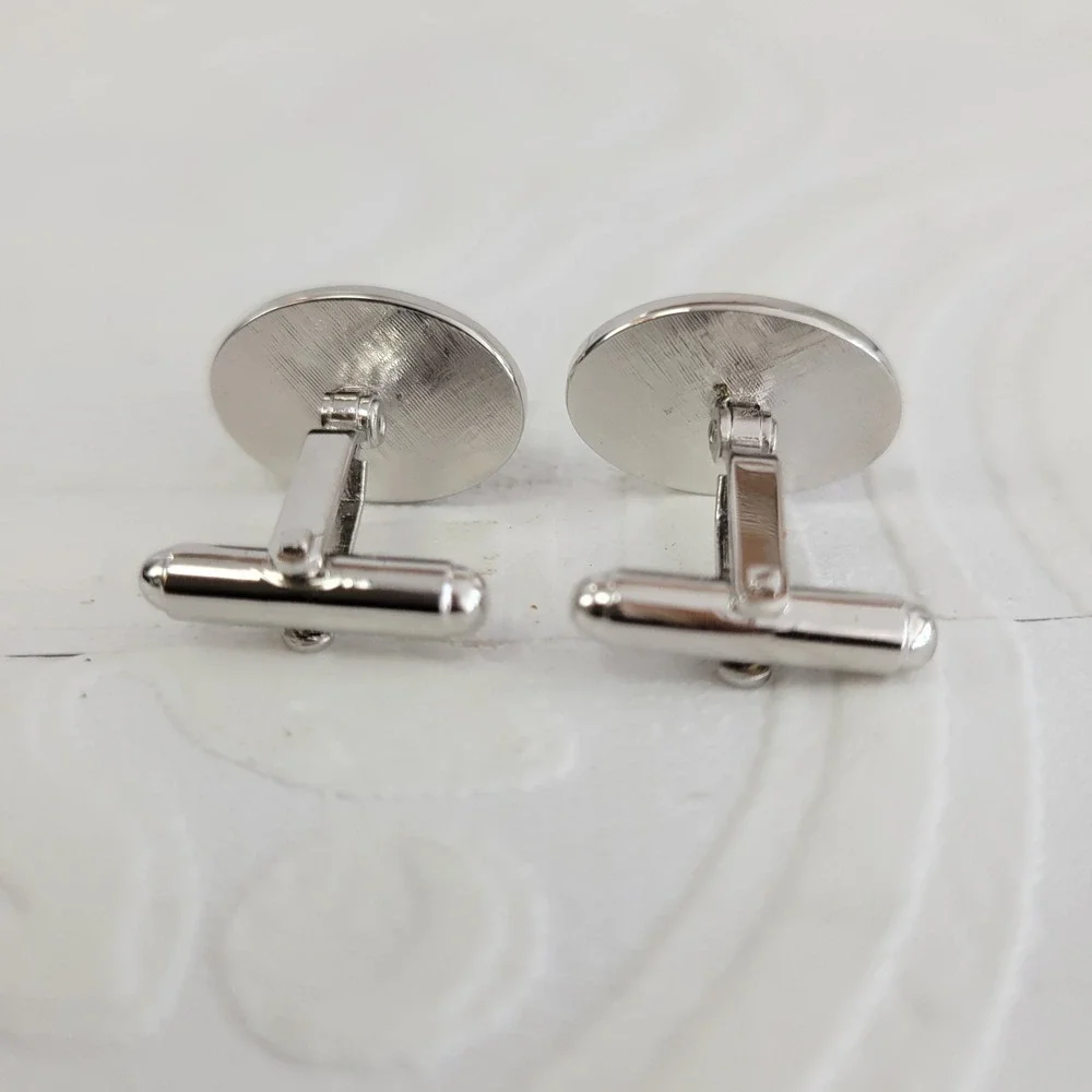 Vintage Black Enamel‎ Oval Cufflinks Gold Silver Tone Formal Onyx Style